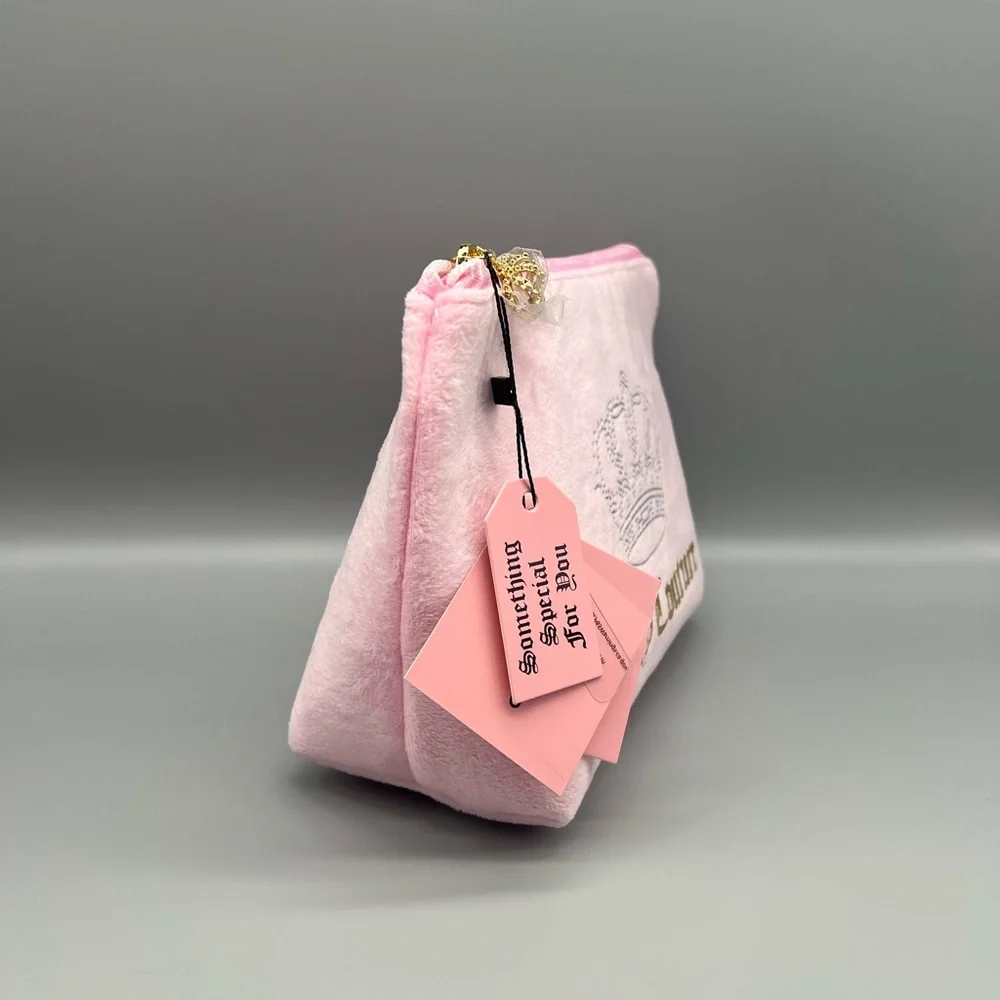 Juicy couture pink velour cosmetics bag
